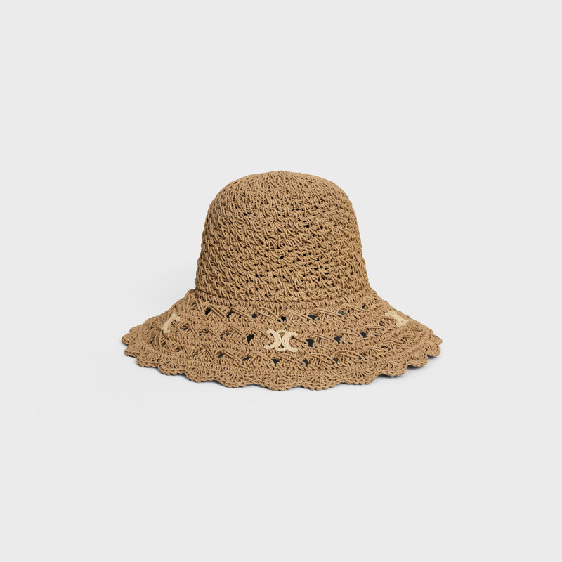 CELINE triomphe hat IN openwork raffia outlook