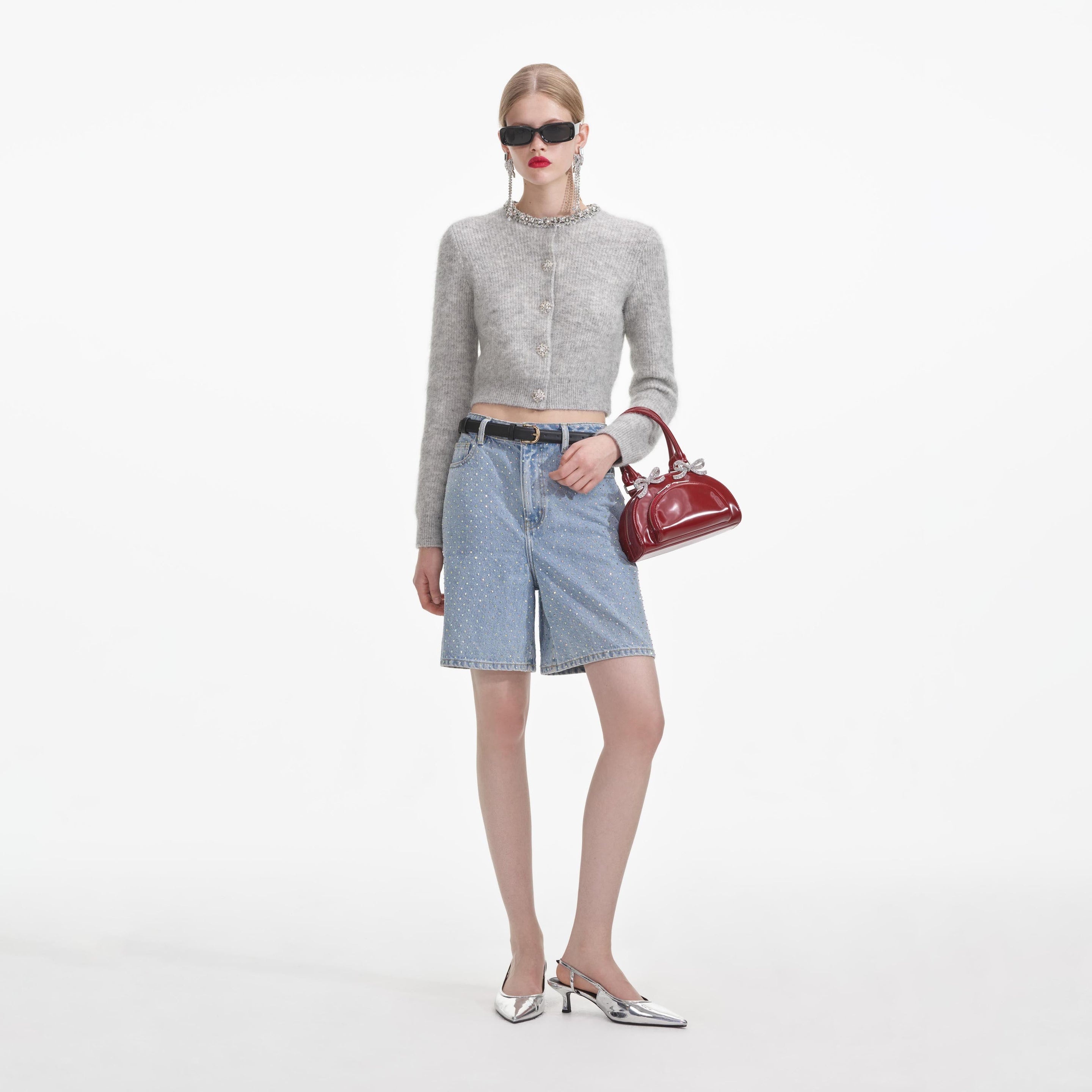 Grey Soft Knit Cardigan - 1