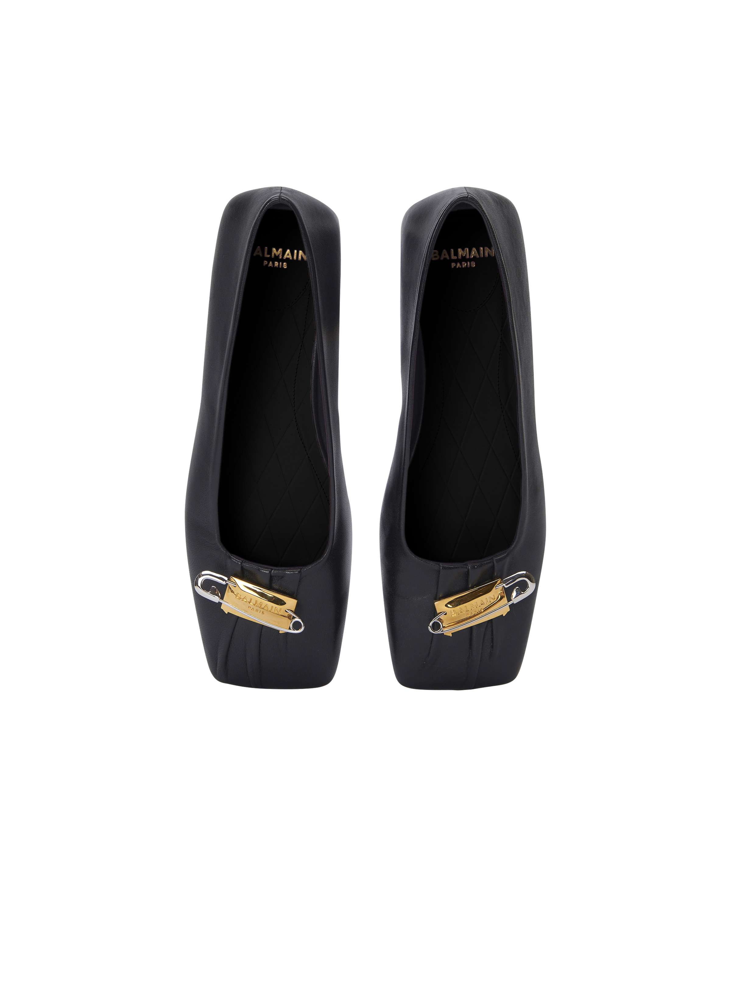Safety Pin ballet flats in gathered lambskin - 3