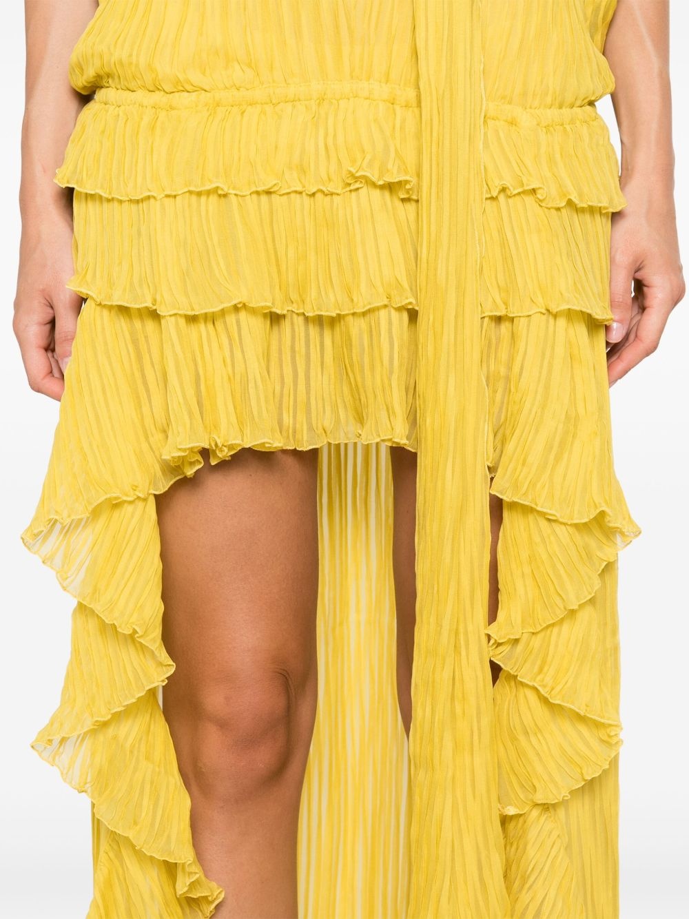 pleated asymmetric midi dress - 5