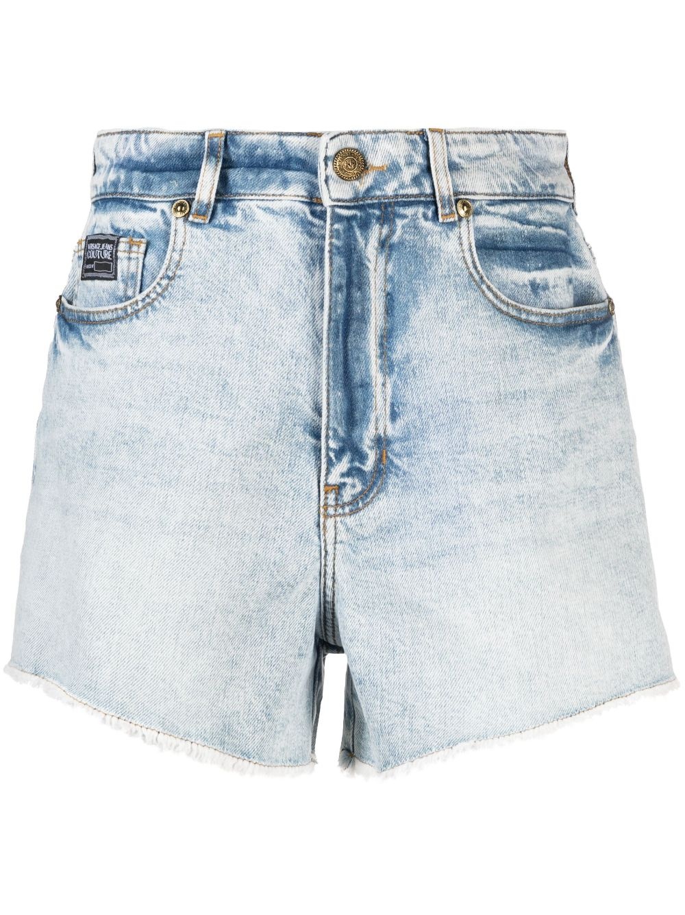 high-rise denim shorts - 1