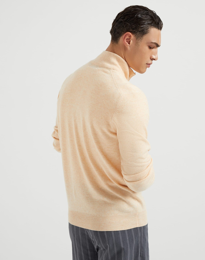 Brunello Cucinelli Cashmere turtleneck sweater with half zip outlook