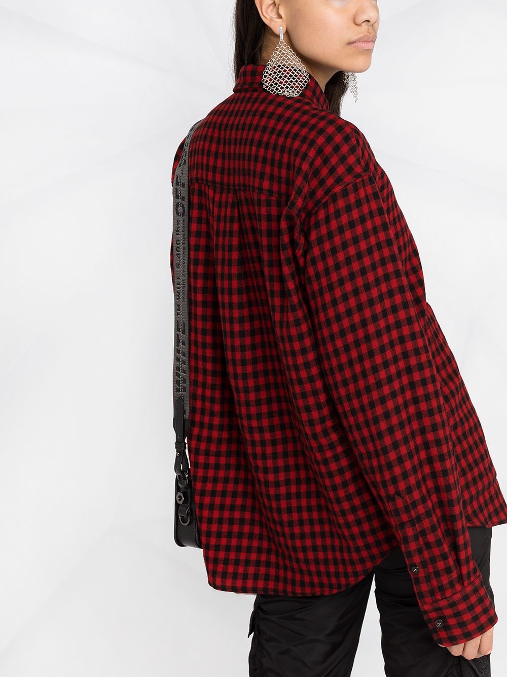 gingham check wool shirt - 3