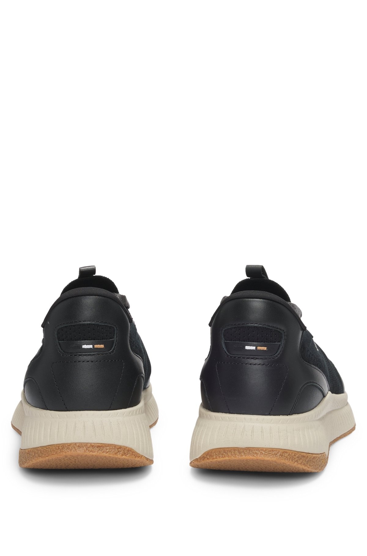 MIXED-MATERIAL TRAINERS WITH FISHBONE SOLE AND SIGNATURE ACCENTS - 5