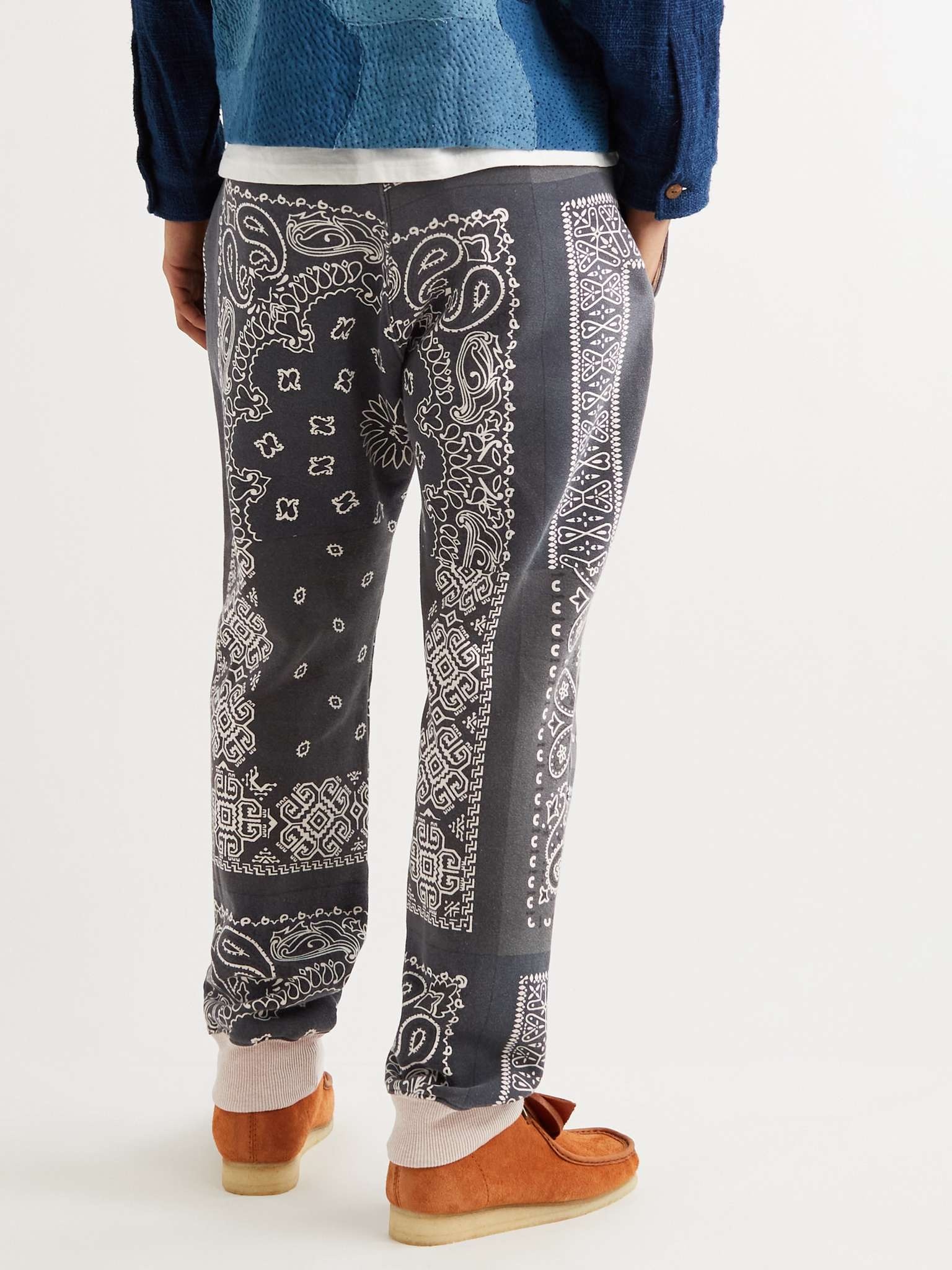 Tapered Bandana-Print Fleece-Back Cotton-Jersey Sweatpants - 4