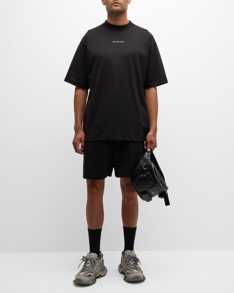 BALENCIAGA Men's Side-Logo Sweat Shorts outlook