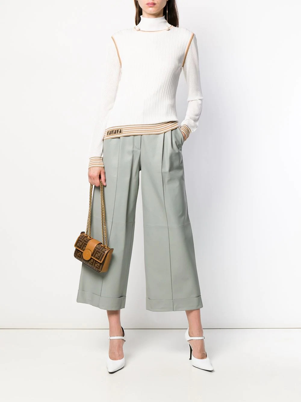 cropped panelled trousers - 2