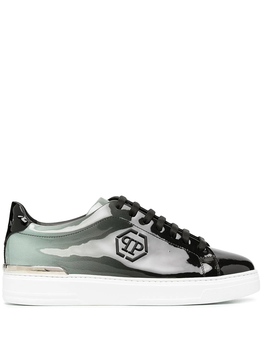 Hexagon high-shine low-top sneakers - 1