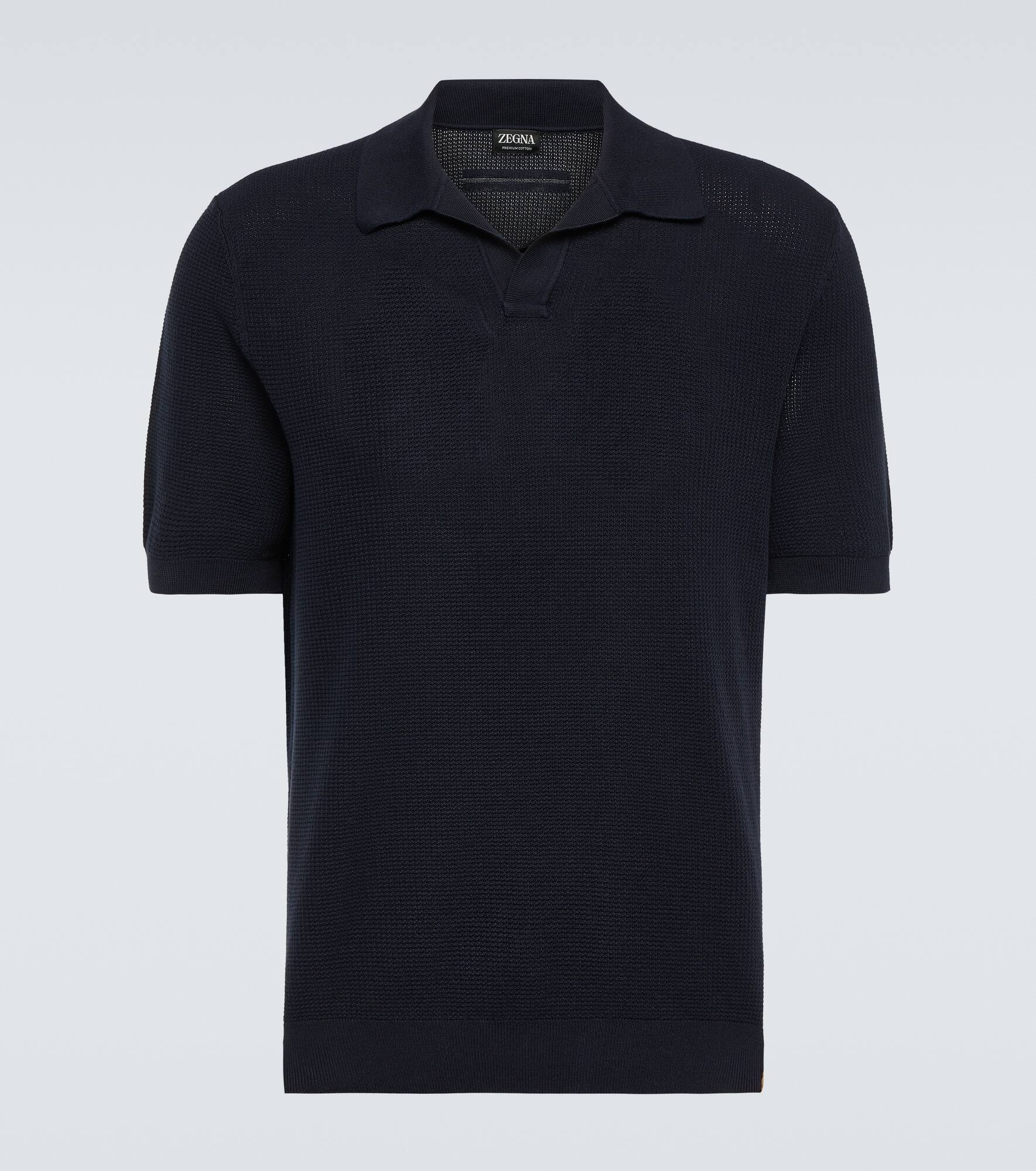 Cotton piqué polo shirt - 1