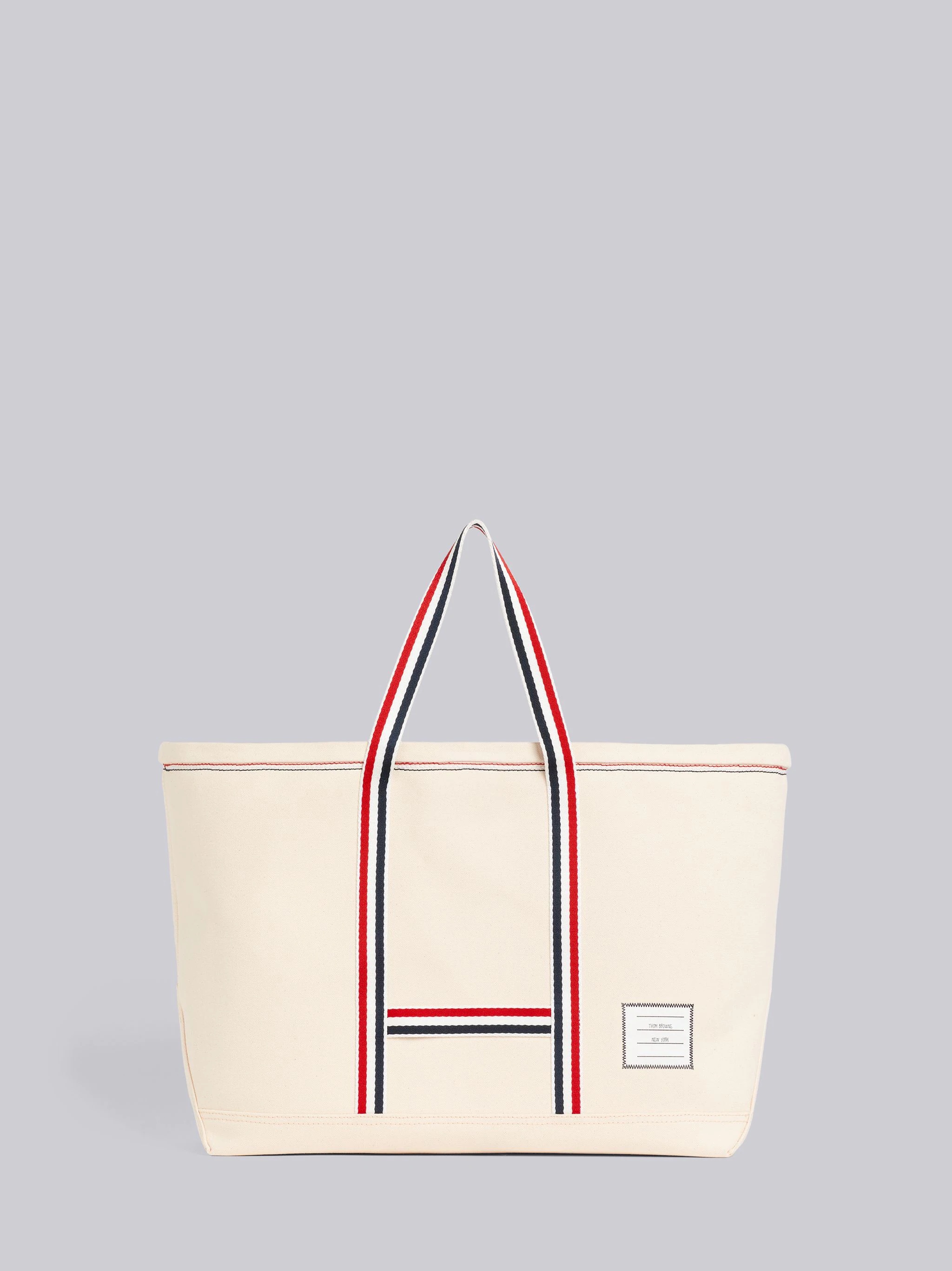 Off White Double Face Cotton Canvas Medium Tool Tote Bag - 1