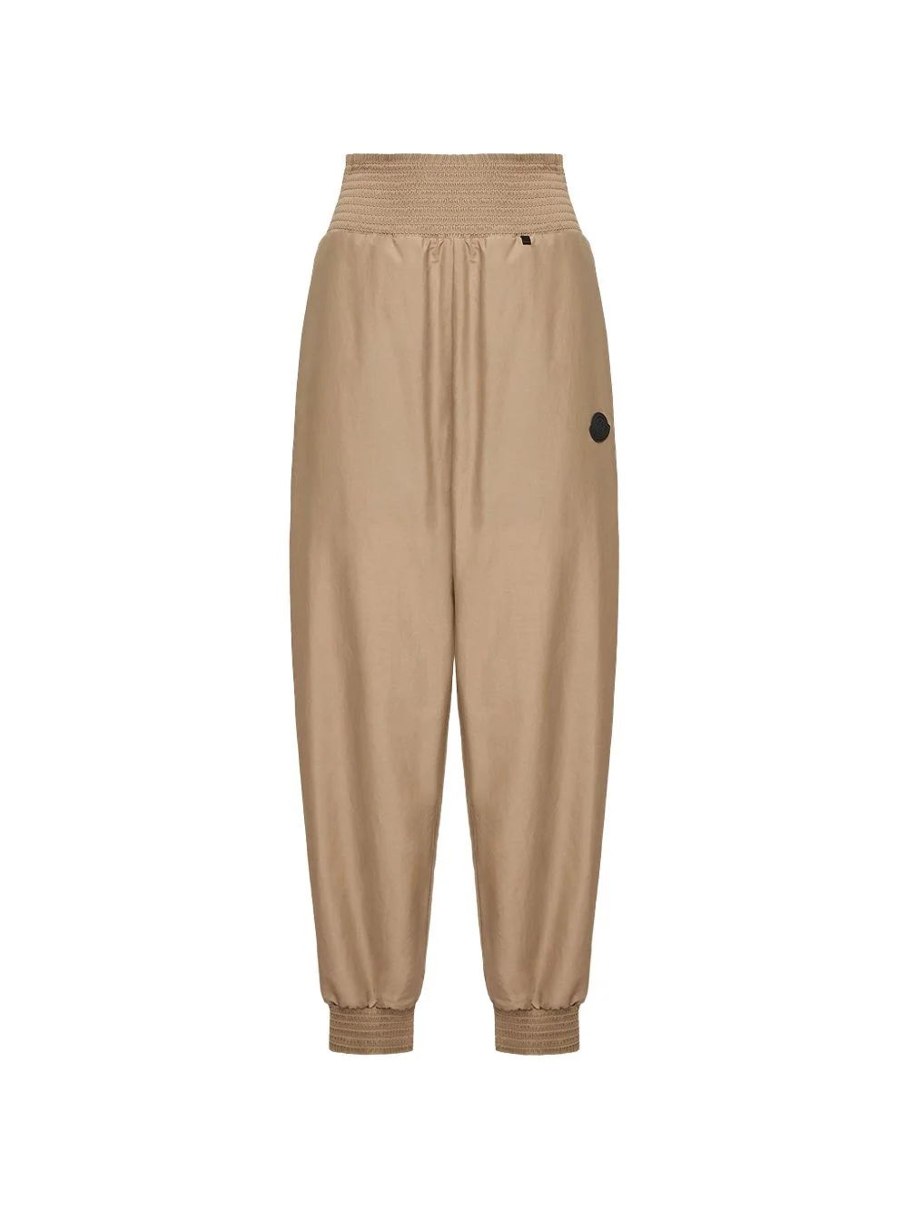 logo-patch smocked-waist track pants - 1