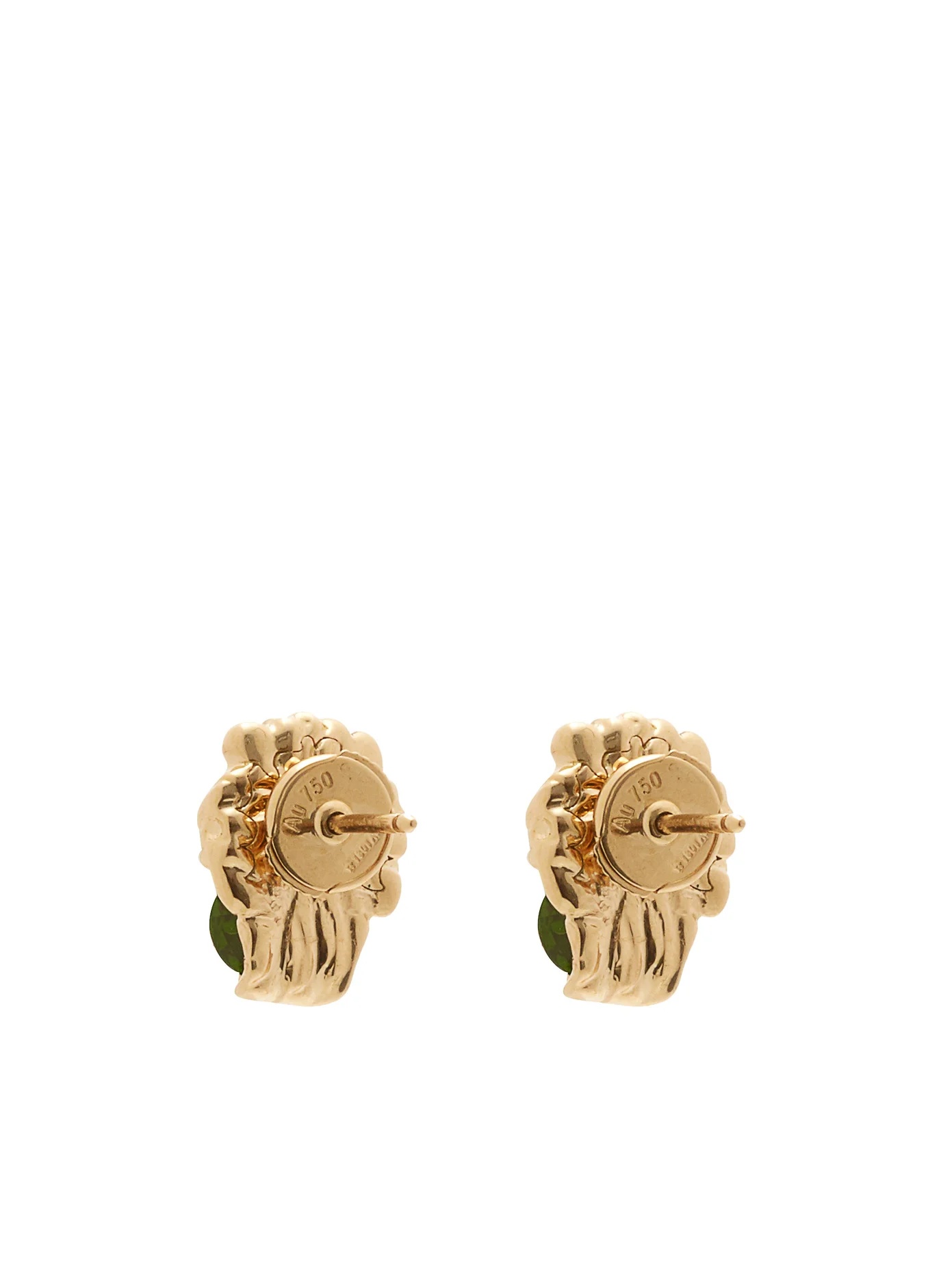 Lion crystal-embellished 18kt-gold stud earrings - 5