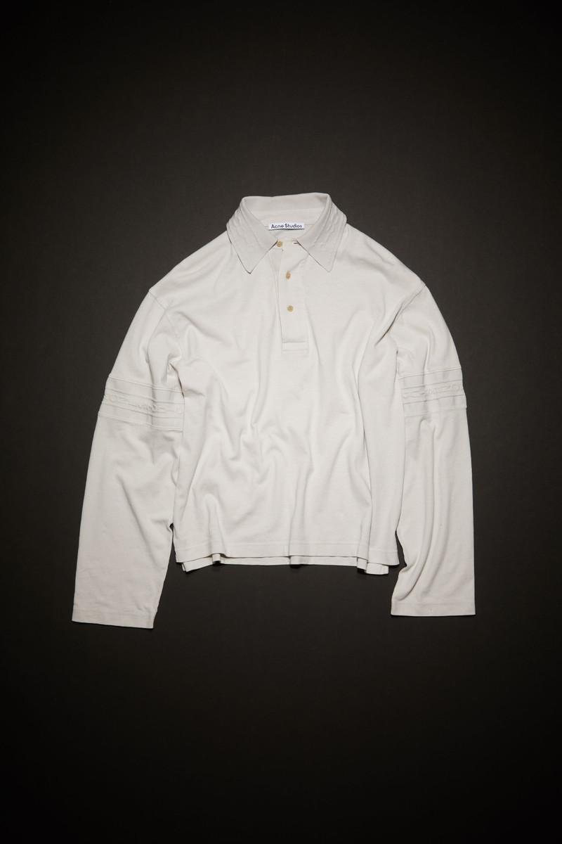 Logo tape polo shirt - cold white 1