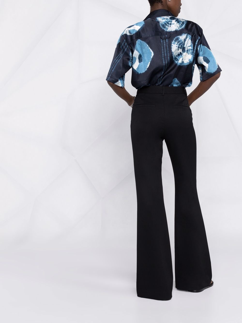 high-waisted flared trousers - 2