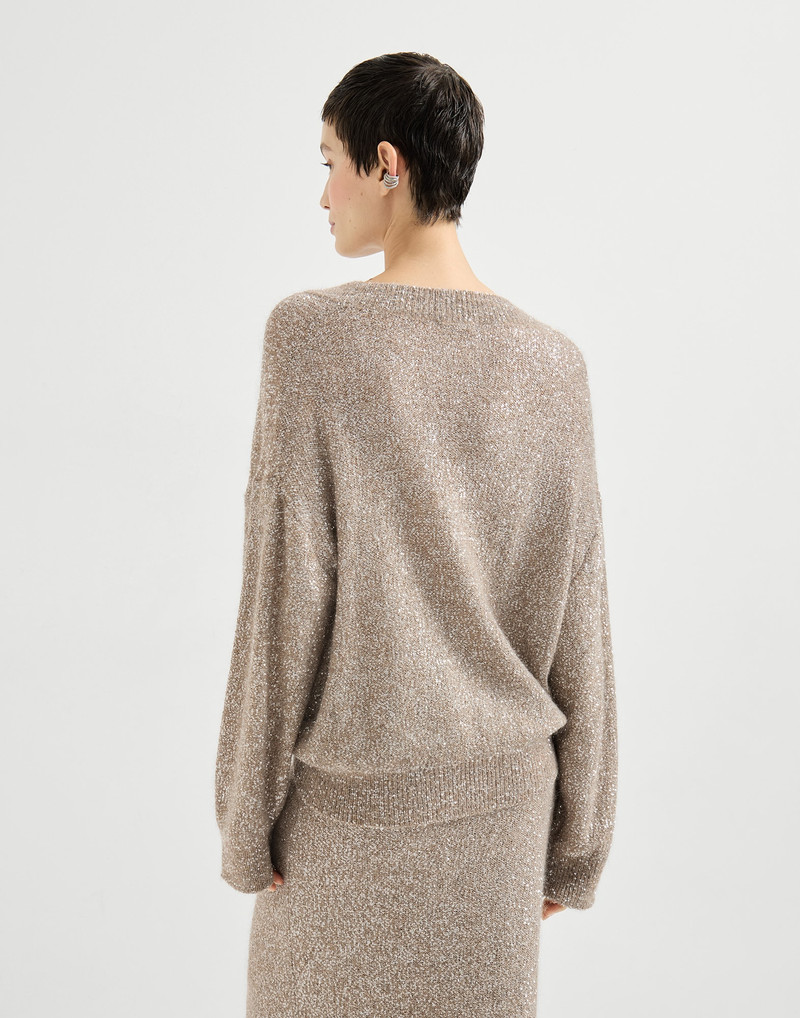 Brunello Cucinelli Virgin wool and mohair dazzling texture sweater outlook