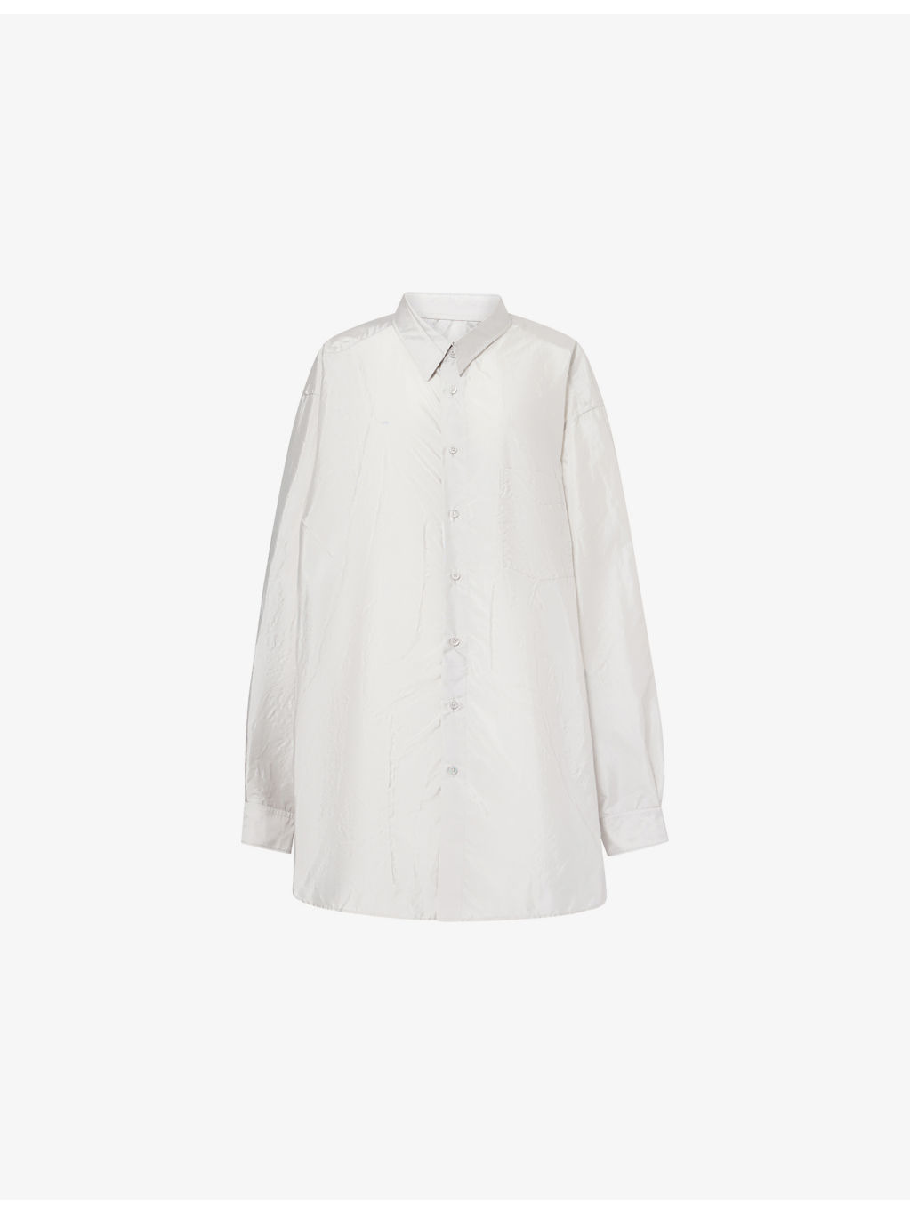 Oversized Long-Sleeves Woven Shirt - 1