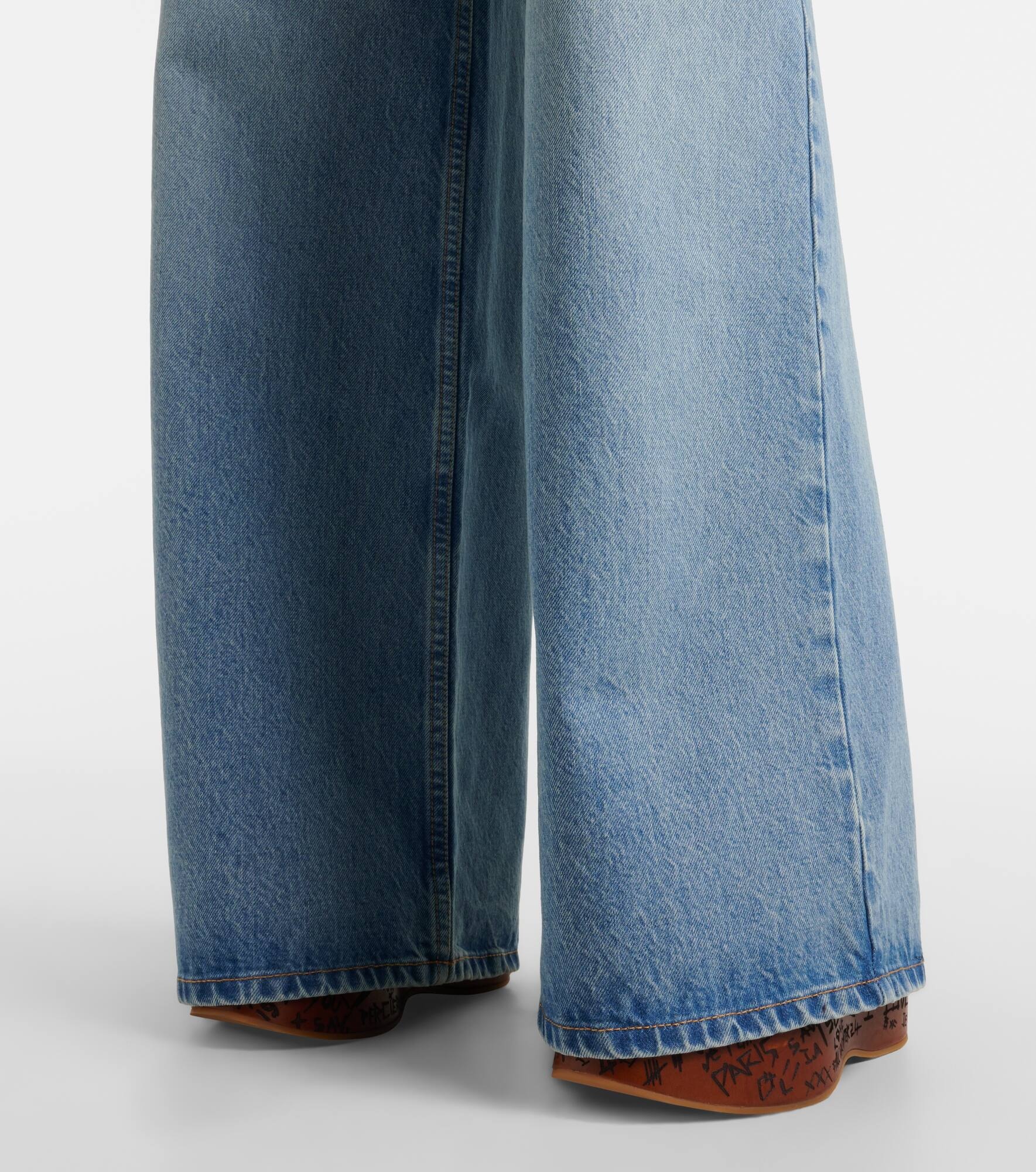High-rise wide-leg jeans - 6