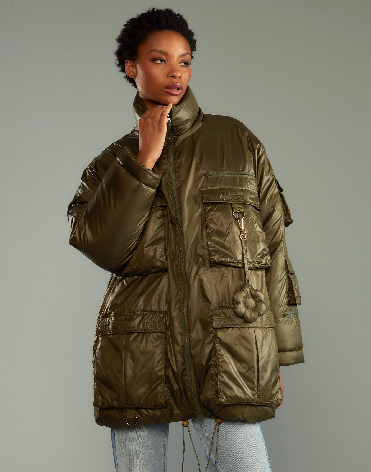Cargo Pocket Puffer Coat - 5