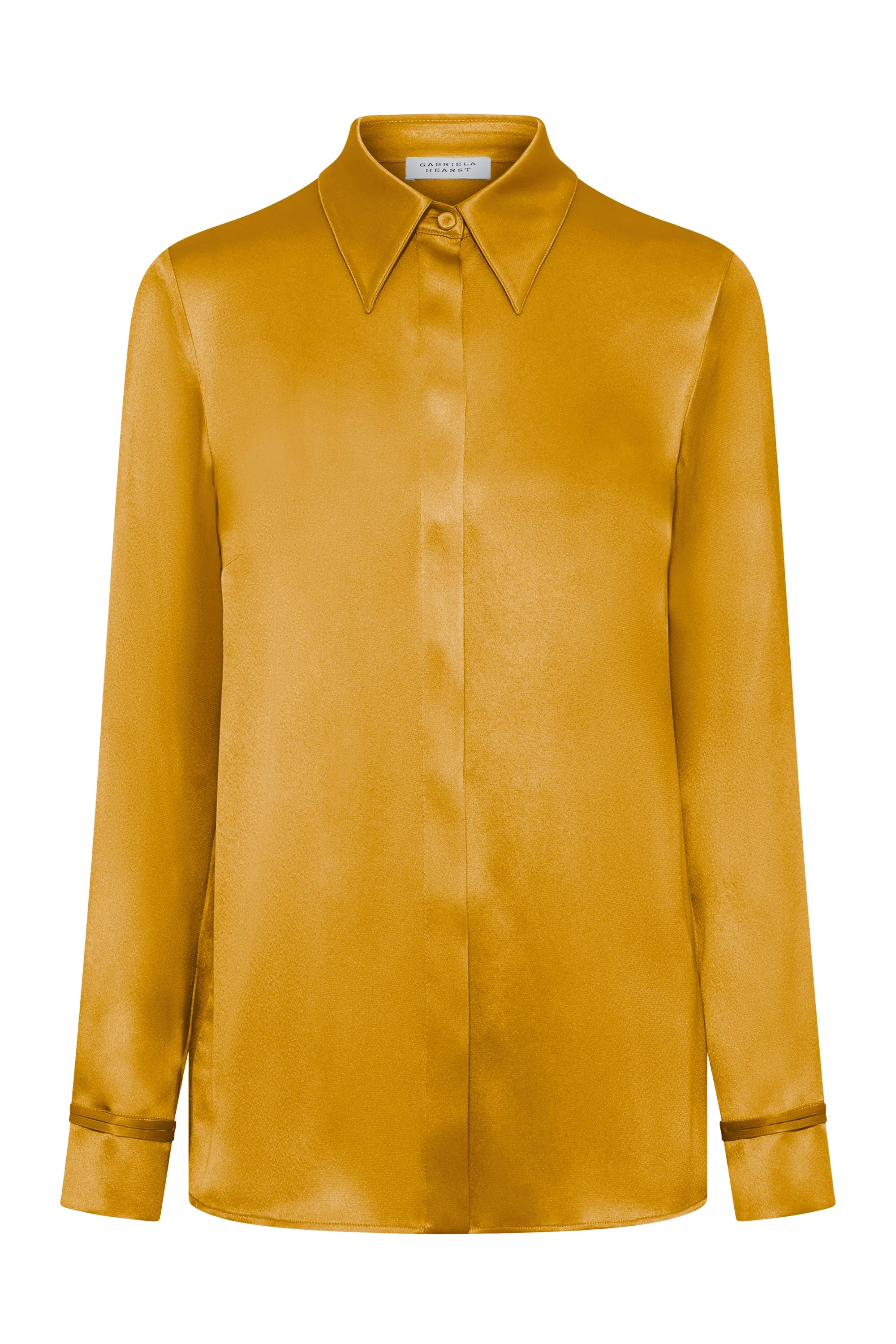 Cruz Shirt in Golden Birch Silk Satin - 1