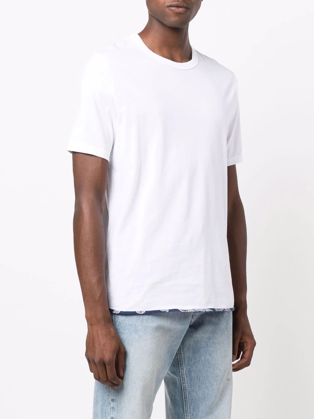 contrast-trim crew neck T-shirt - 3