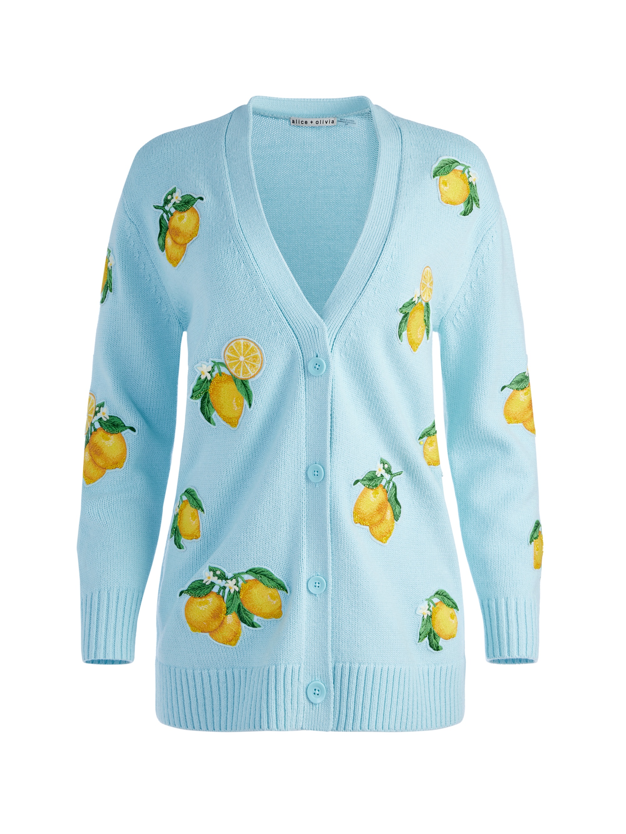 BRADFORD LEMON EMBROIDERED GRANDPA CARDIGAN - 1