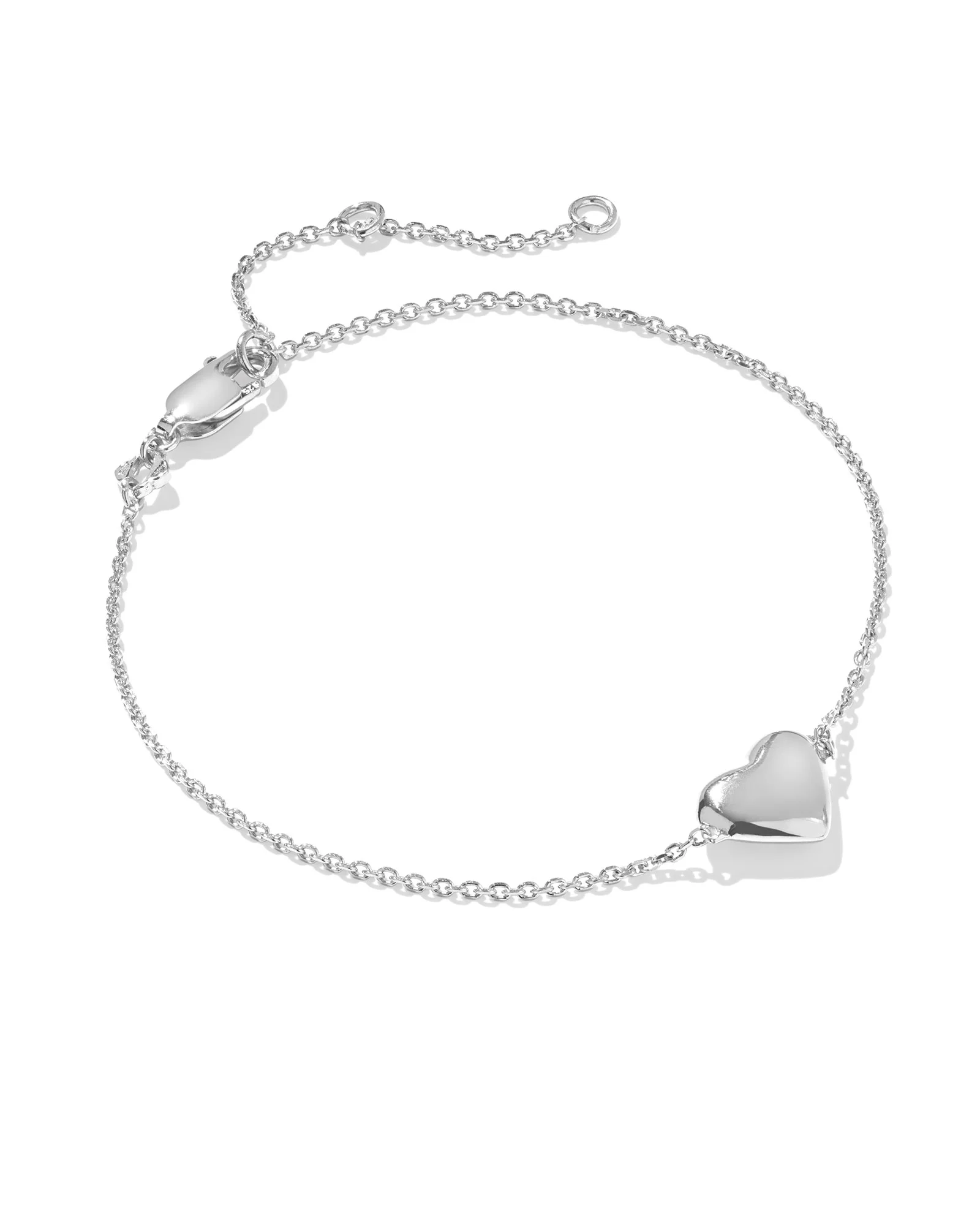 Jasmine Heart Delicate Chain Bracelet in Sterling Silver - 1