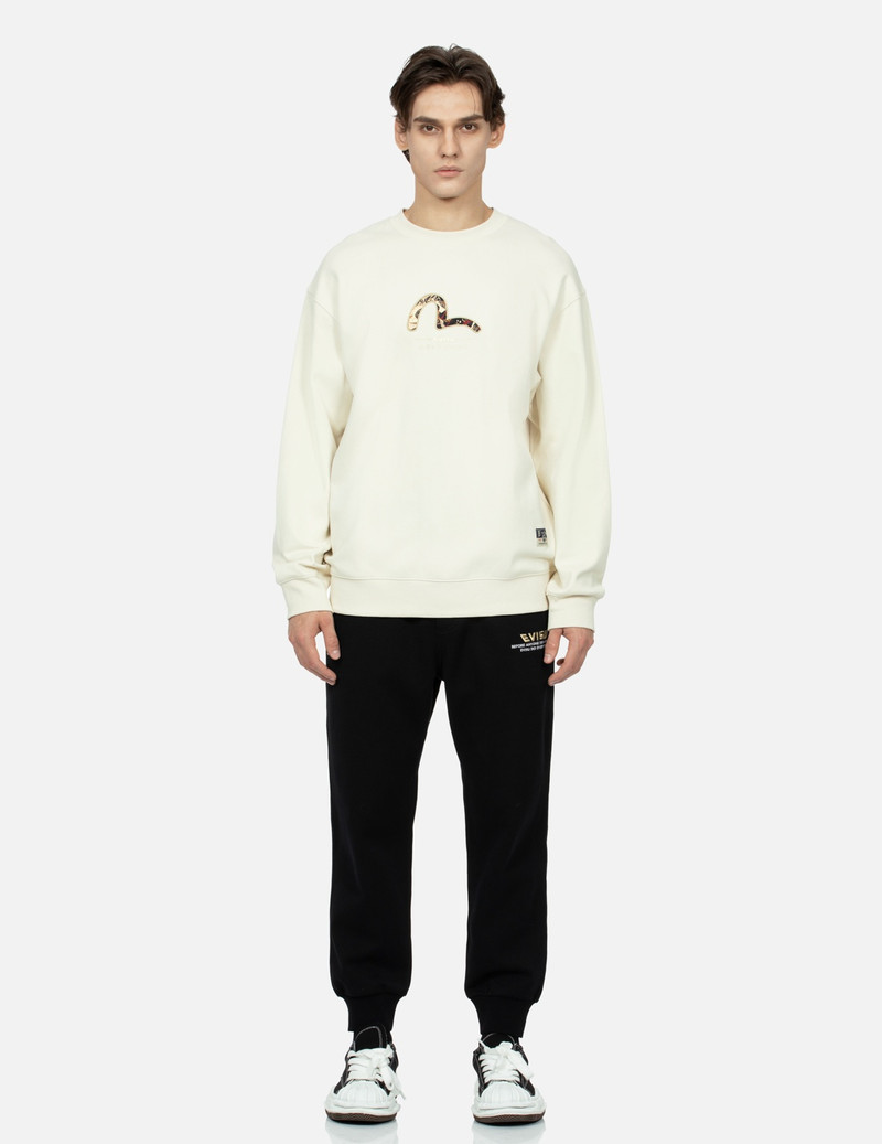 SEAGULL AND KAMON BROCADE APPLIQUÉ RELAX FIT SWEATSHIRT 6