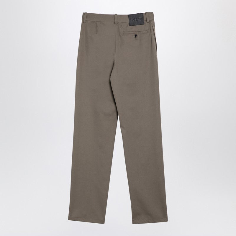 Loewe Brown Khaki Silk And Cotton Trousers Women - 2