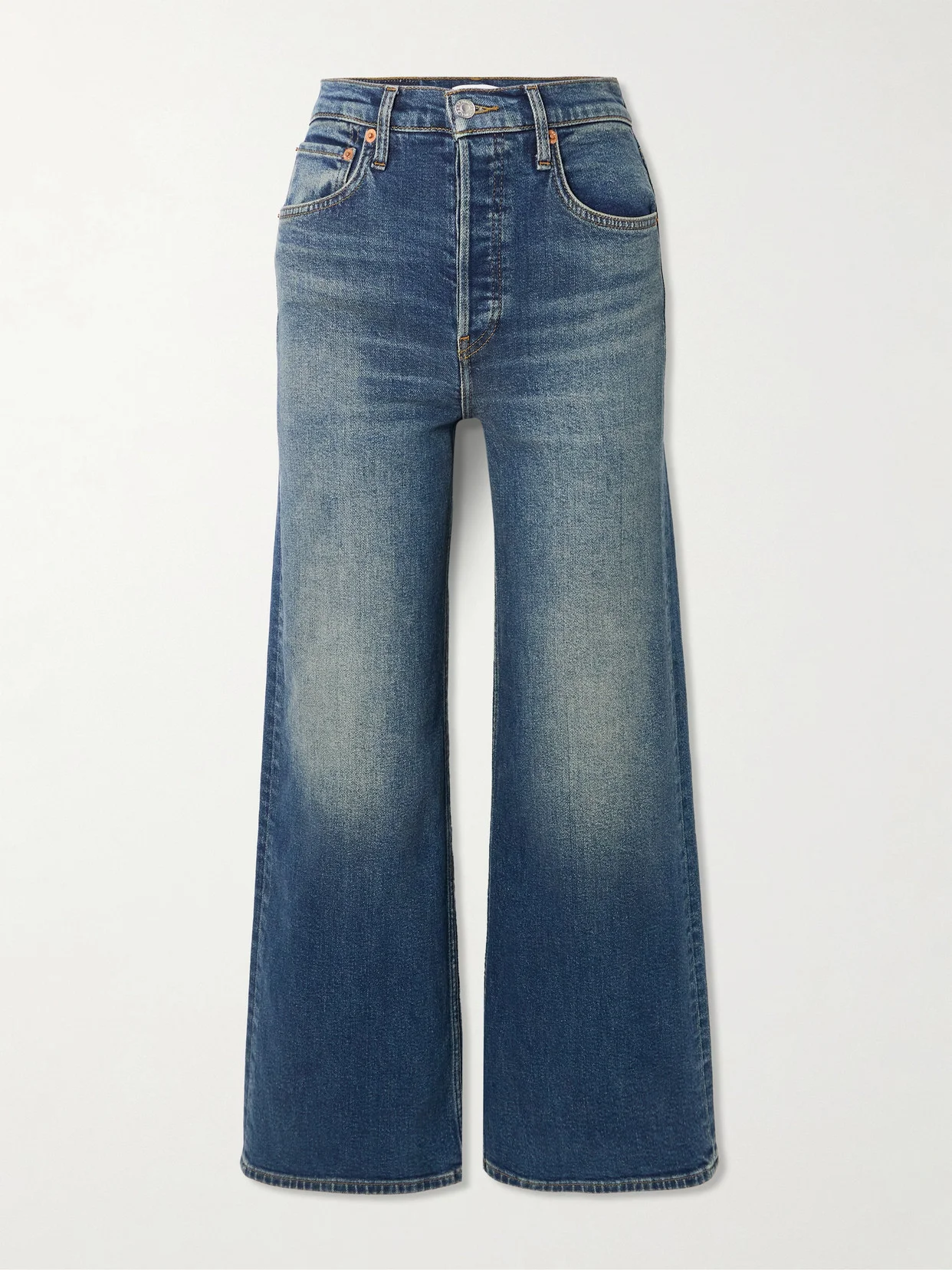 Cropped High-rise Wide-leg Jeans - 1