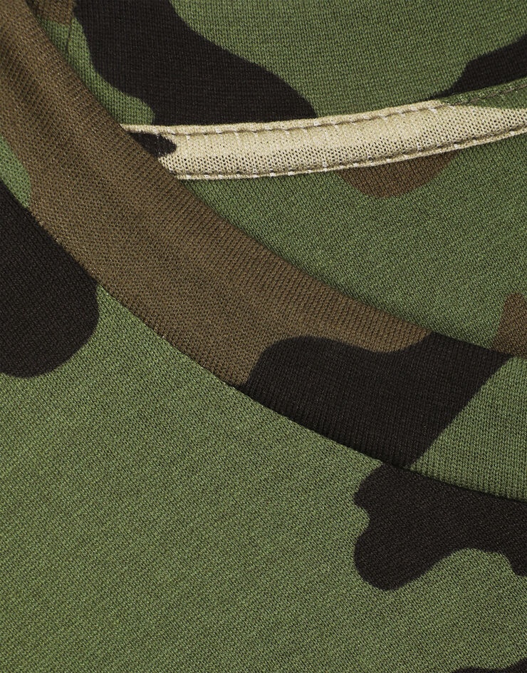 Cropped camouflage-print jersey T-shirt - 6