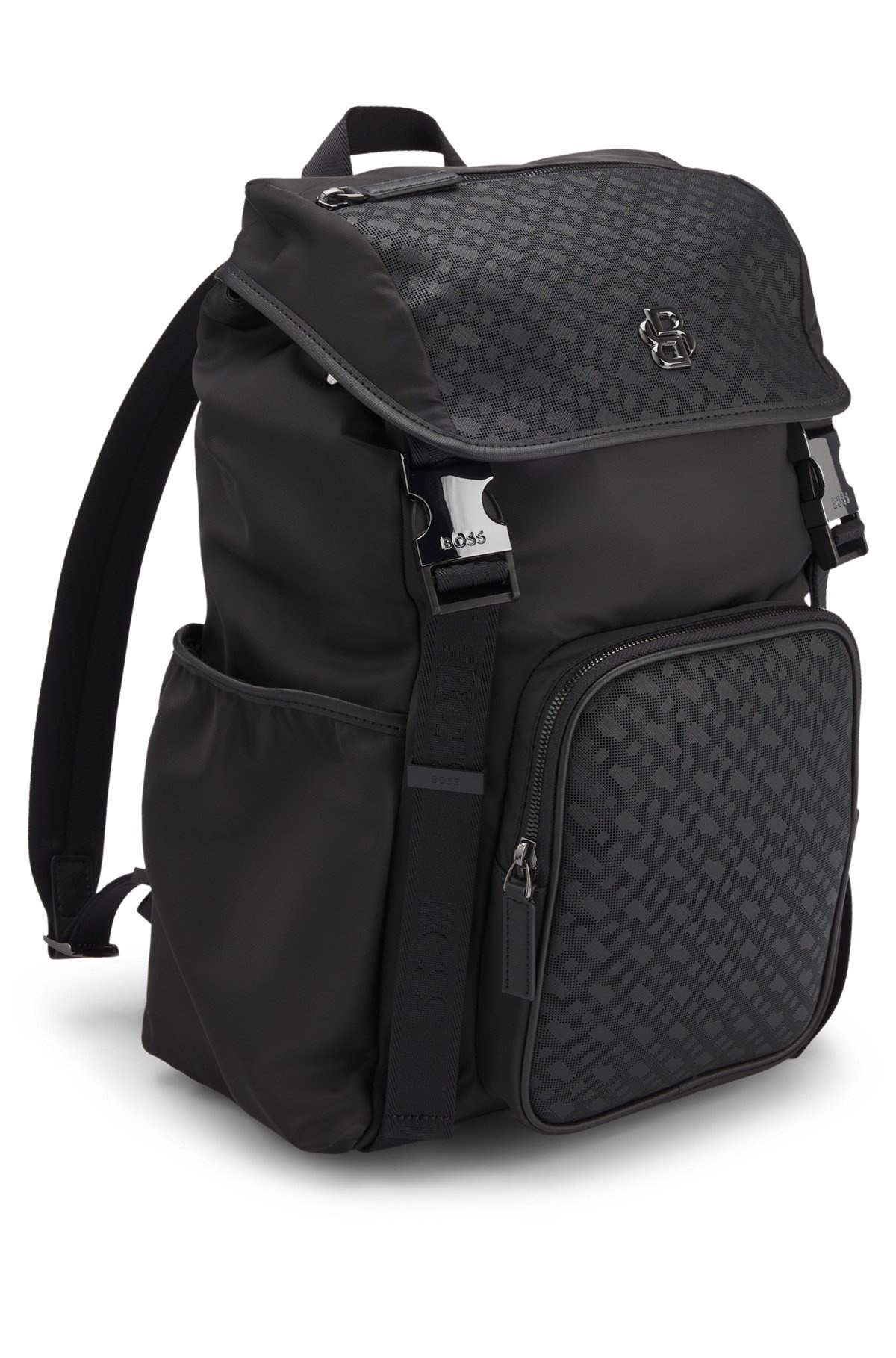 TWILL BACKPACK WITH DOUBLE B MONOGRAM - 5