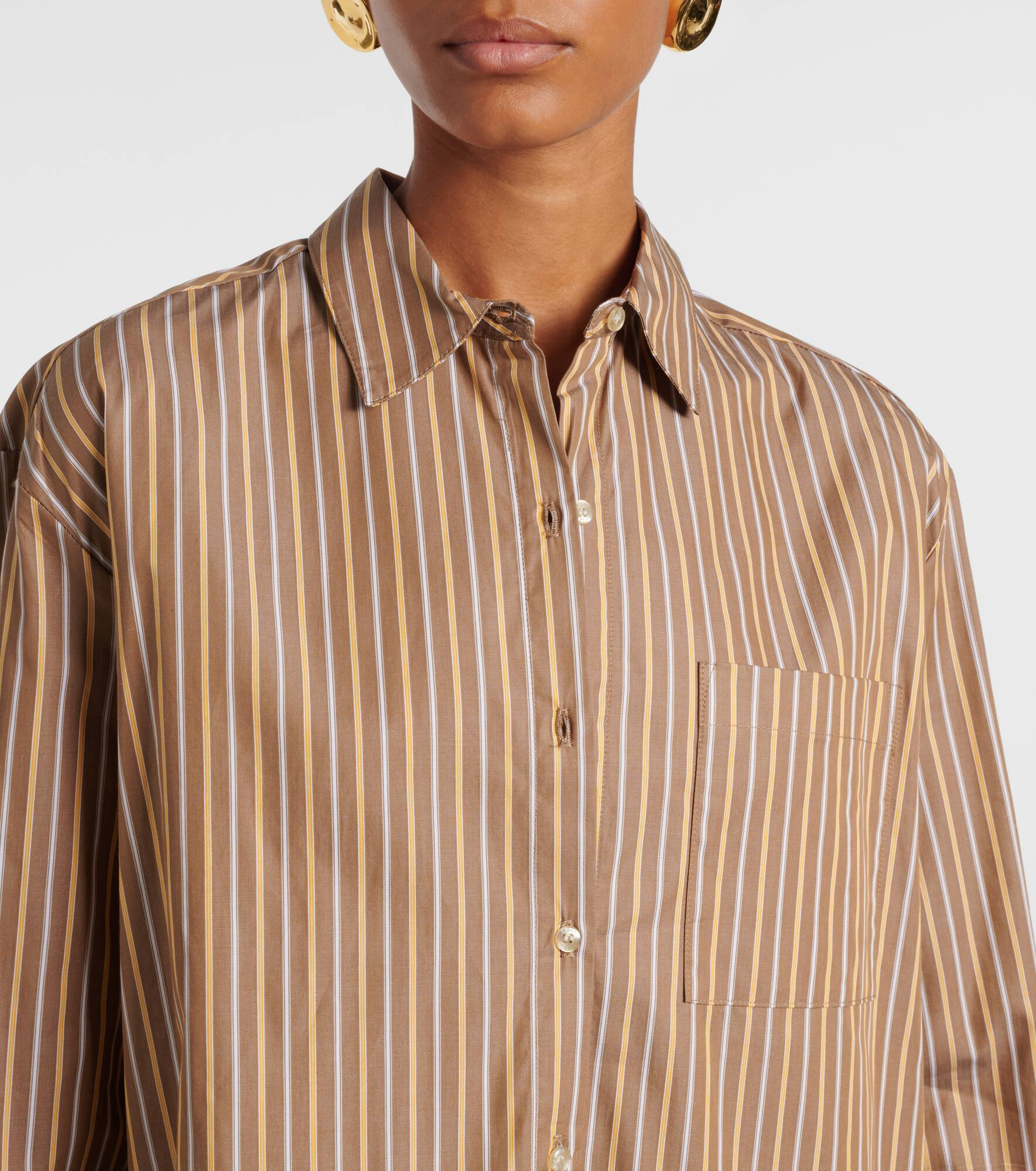 Yoshi striped cotton-blend twill shirt - 4