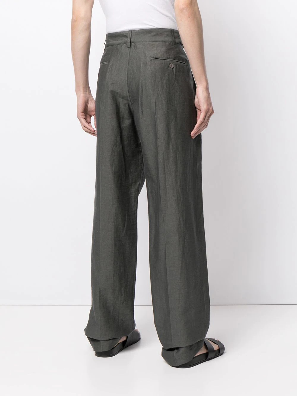 high-waist wide-leg trousers - 4