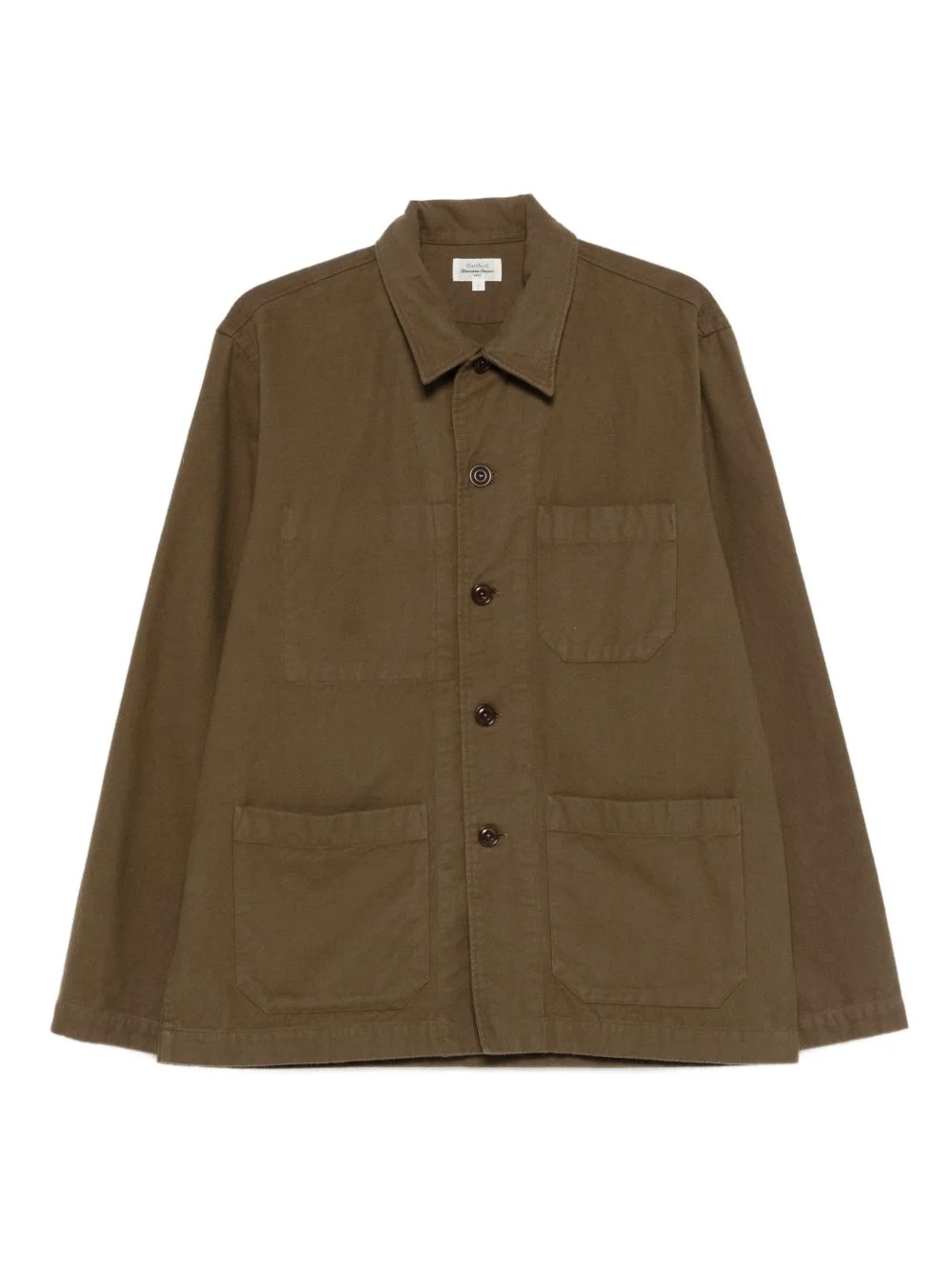 buttoned patch-pocket overshirt - 1