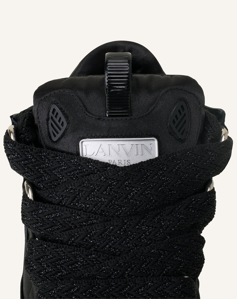 BLACK CURB SNEAKERS IN SATIN 5