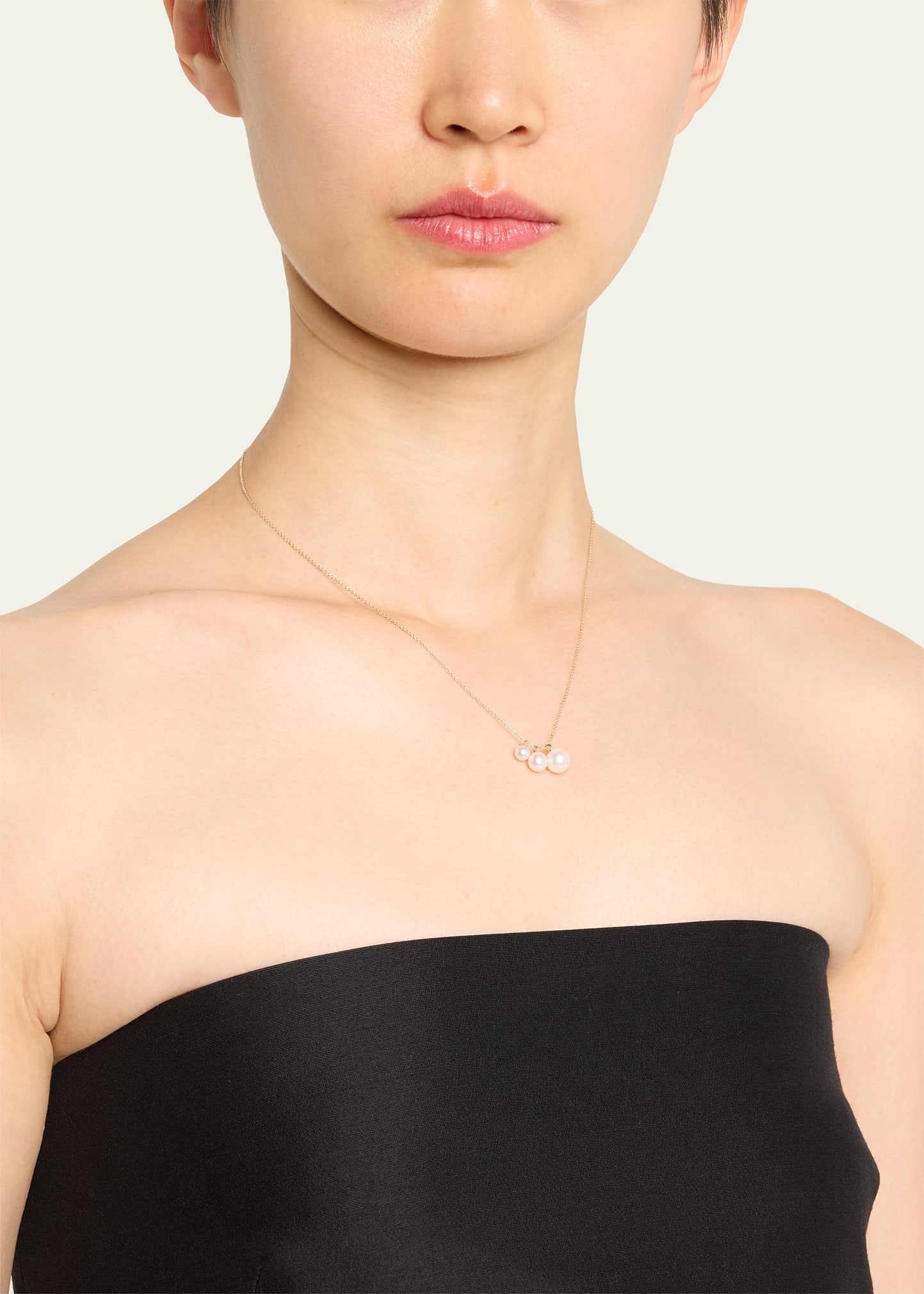 14K Recycled Yellow Gold Stella Necklace with Freshwater Pearls - 2
