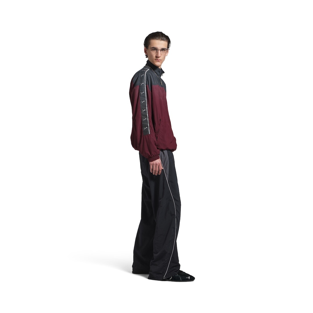 Balenciaga I Puma Tracksuit Jacket in Burgundy - 3
