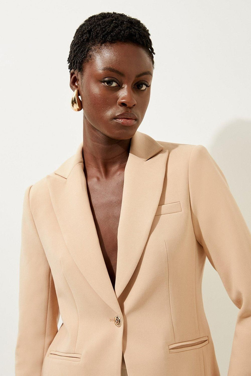 KAREN MILLEN Compact Stretch Essential Single Breasted Tailored Blazer outlook