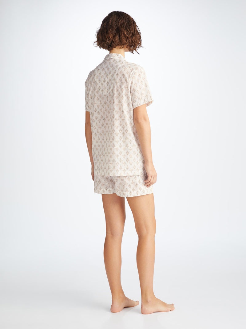 Women's Short Pajamas Nelson 101 Cotton Batiste White - 4