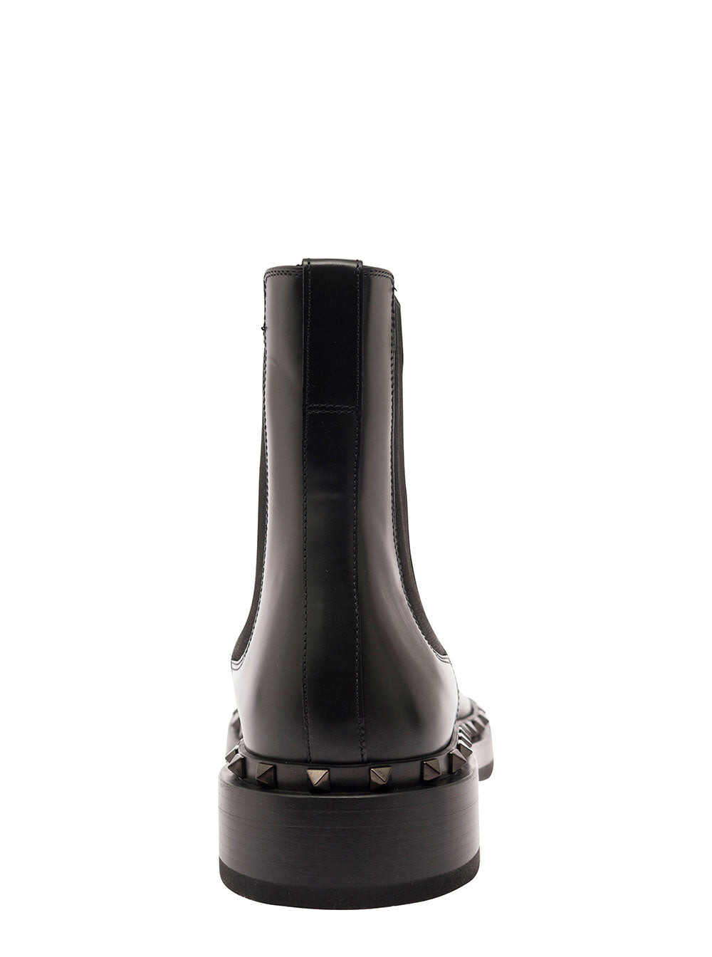 Valentino Garavani Men 'Rockstud M-Way' Black Ankle Boots With Studs Detailing In Smooth Leather Man - 4