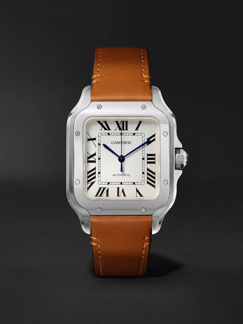 Santos Automatic 35.6mm Interchangeable Stainless Steel and Leather Watch, Ref. No. WSSA0010 1