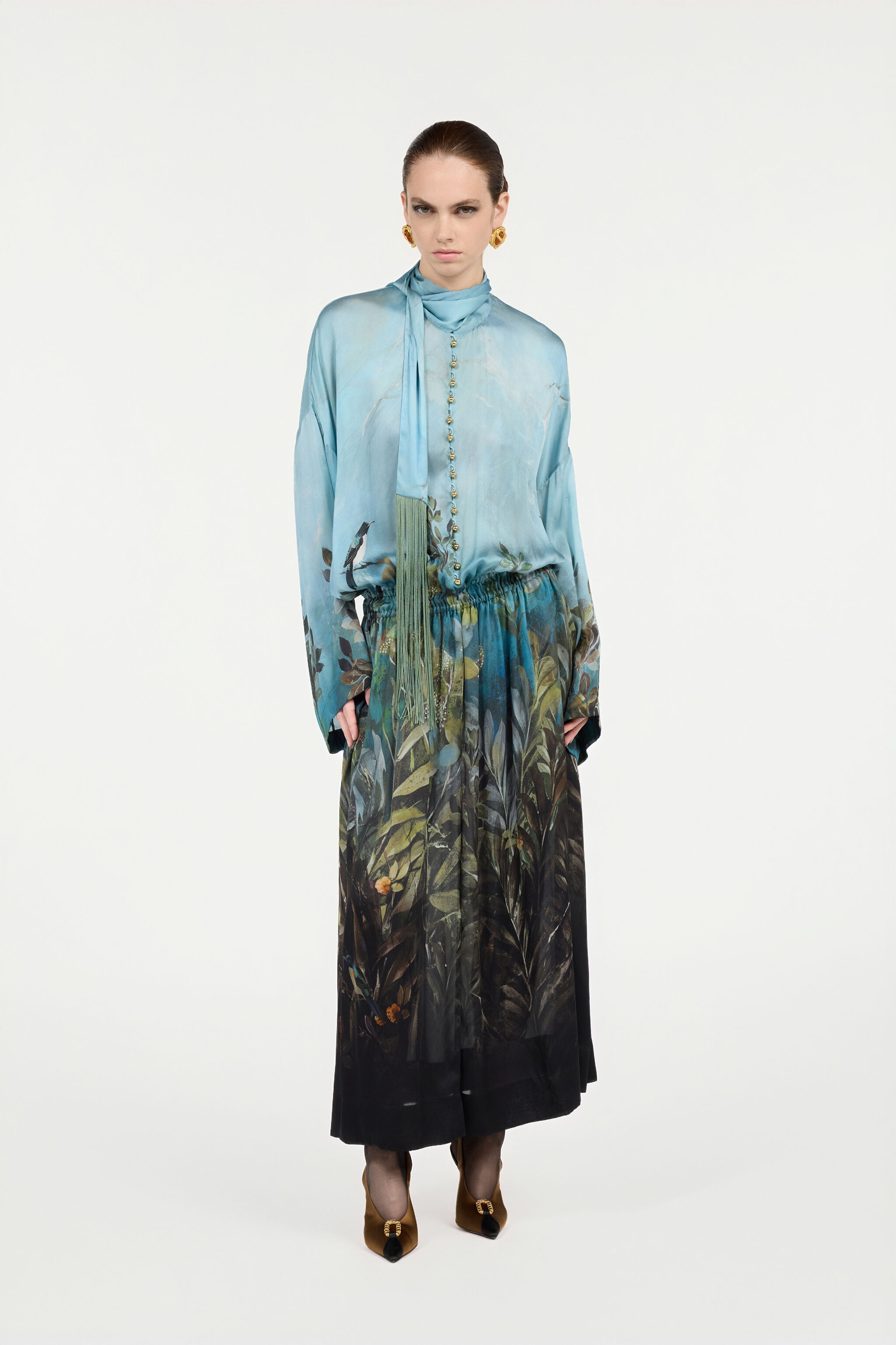 Silk Dress with Nature Print - 2