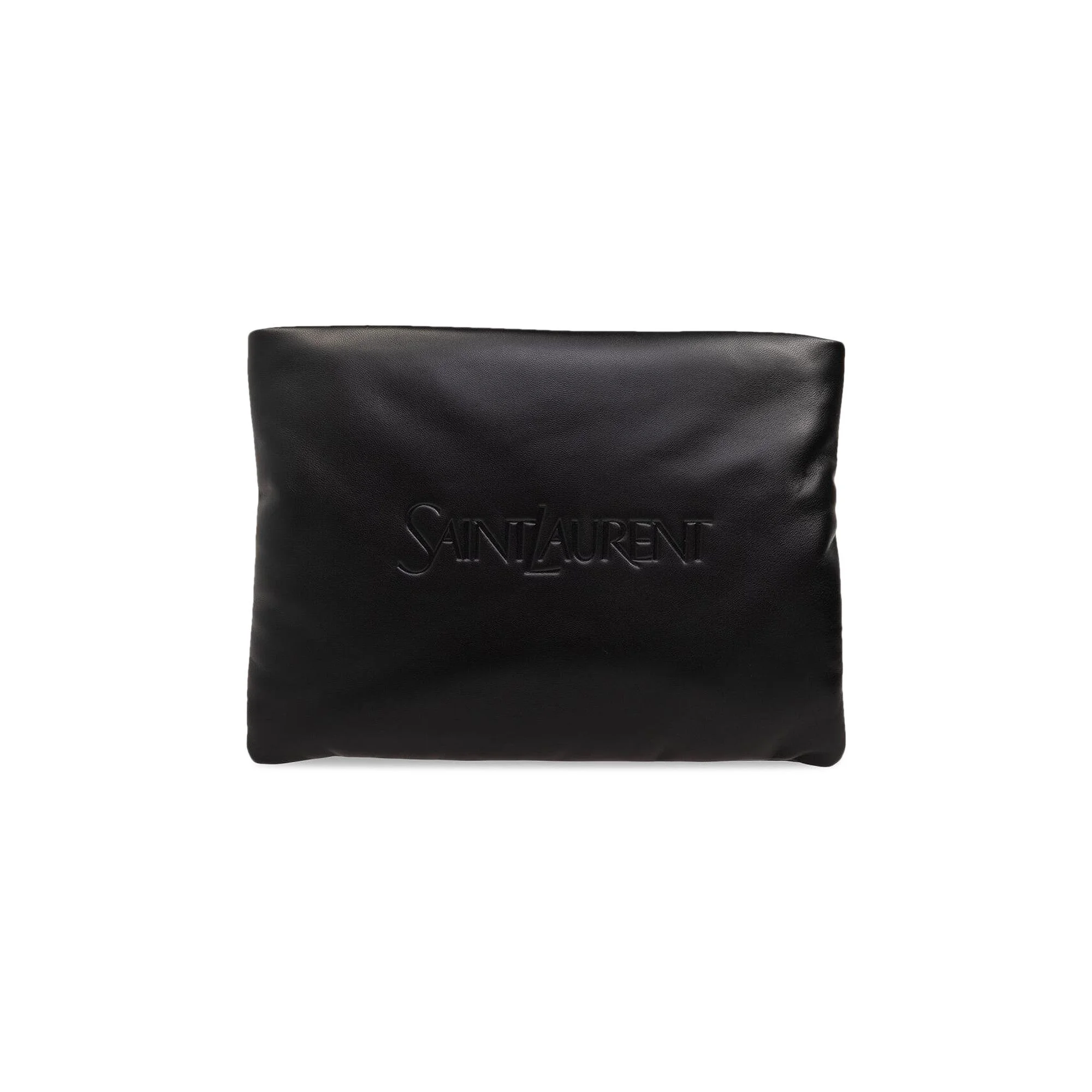 Saint Laurent Large Puffy Pouch In Lambskin 'Nero' - 1