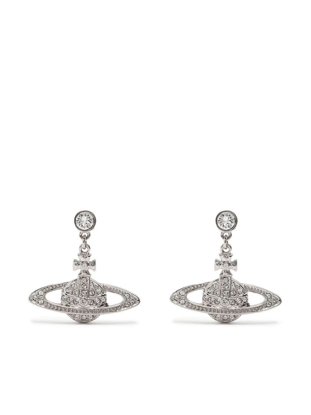 crystal orb earrings - 1