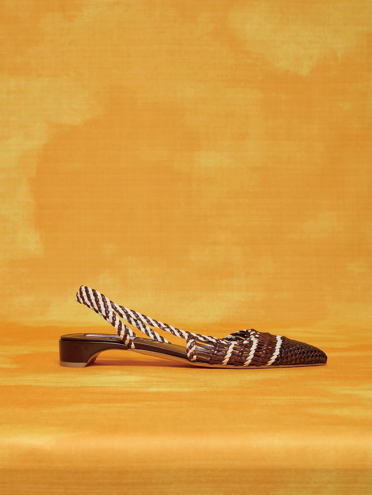 Perro Braided Slingback Shoe in Chocolate Multi Leather - 4