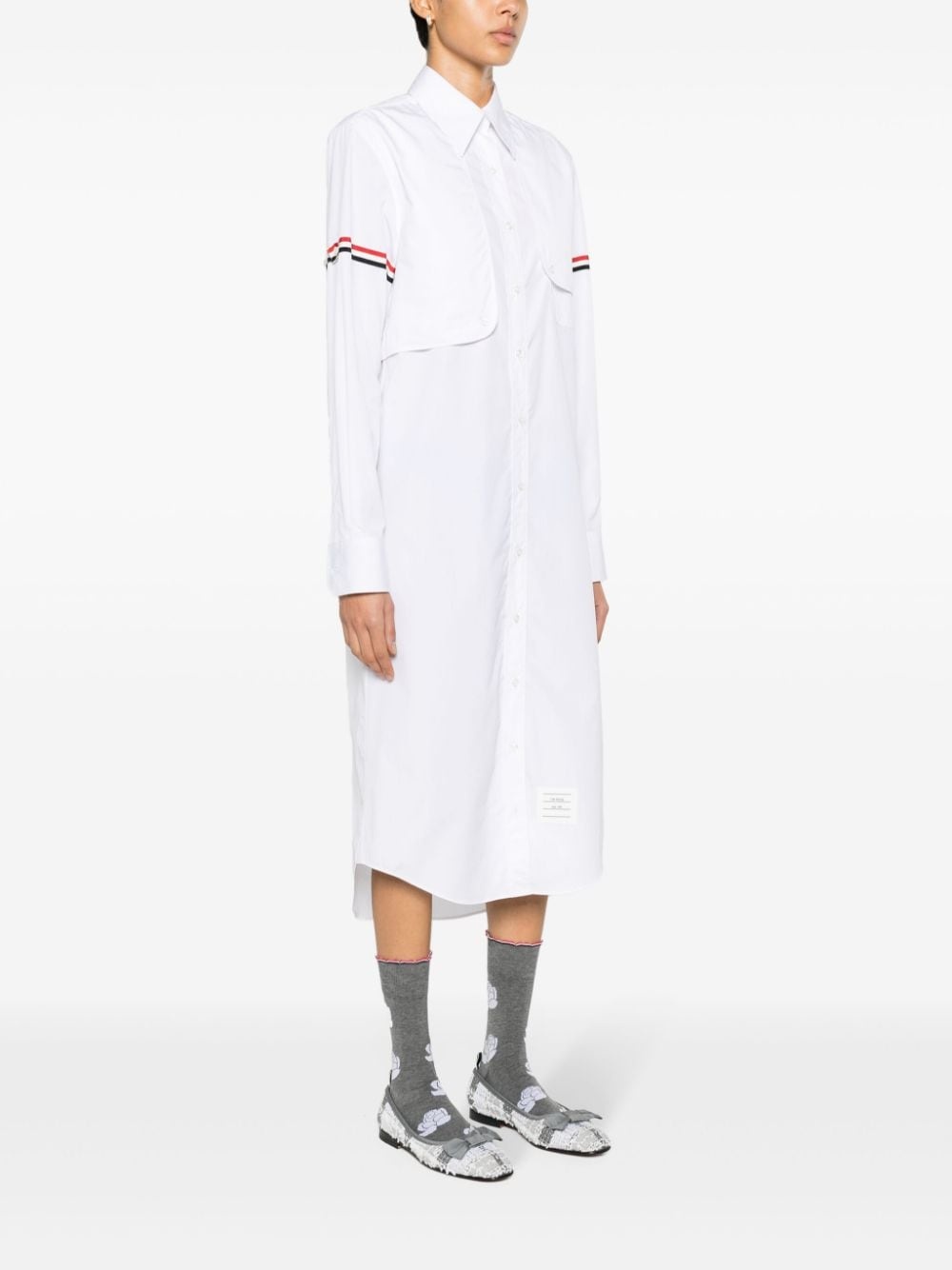 cotton midi shirt dress - 3