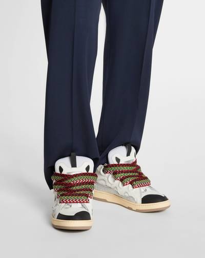 Lanvin LEATHER AND GLITTER TECHNICAL MATERIAL CURB SNEAKERS outlook