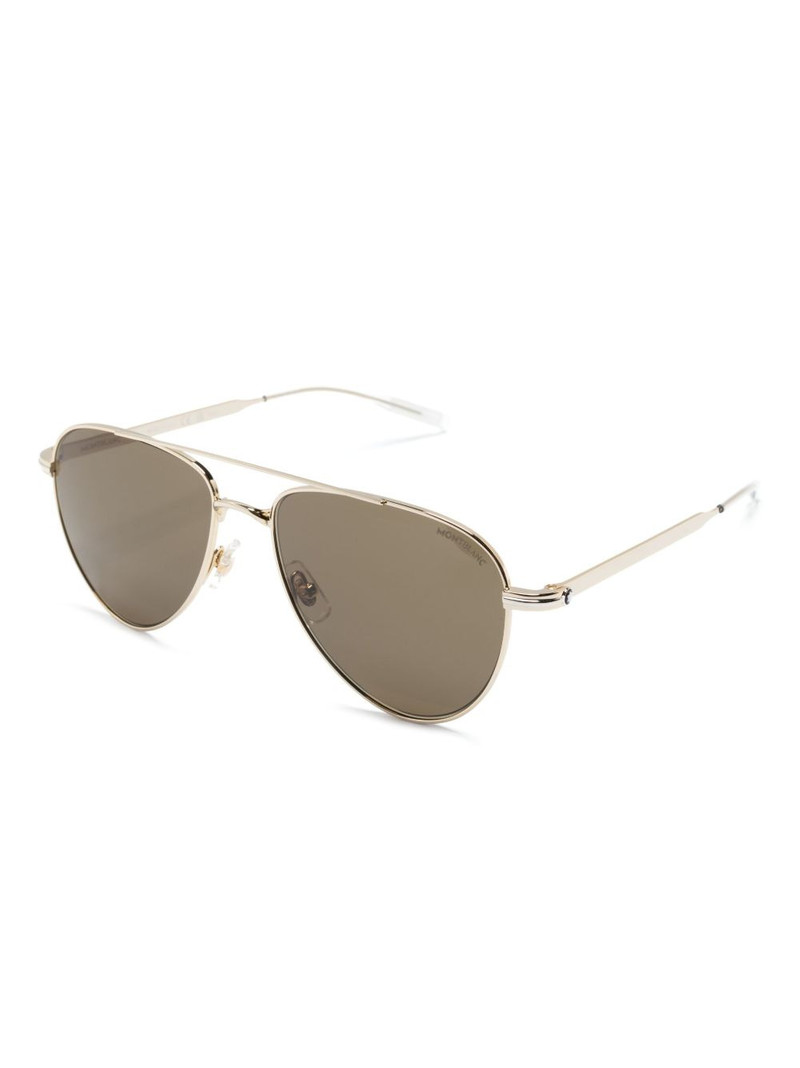 Montblanc logo-print round-frame sunglasses outlook
