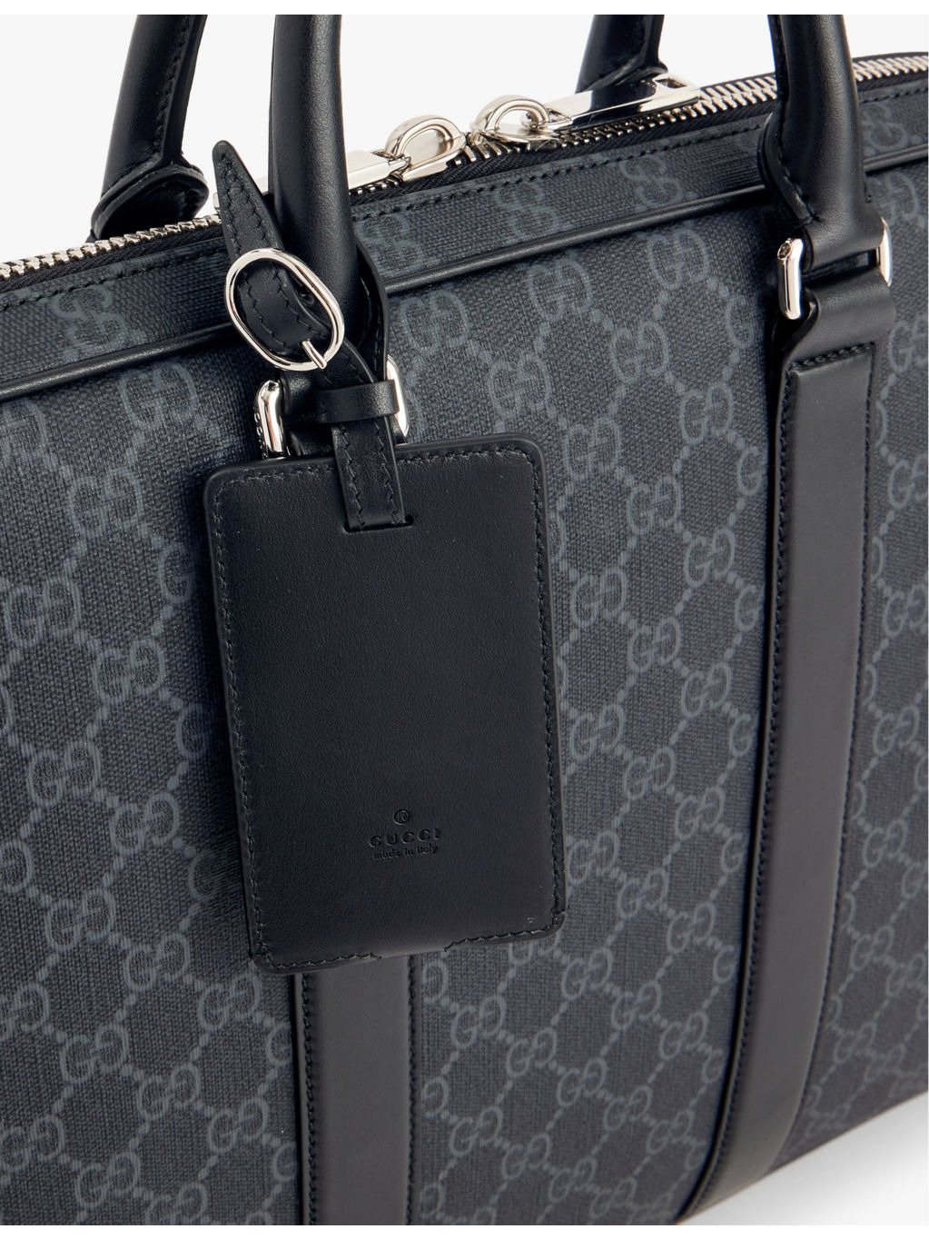 Monogram-print coated-canvas briefcase - 3