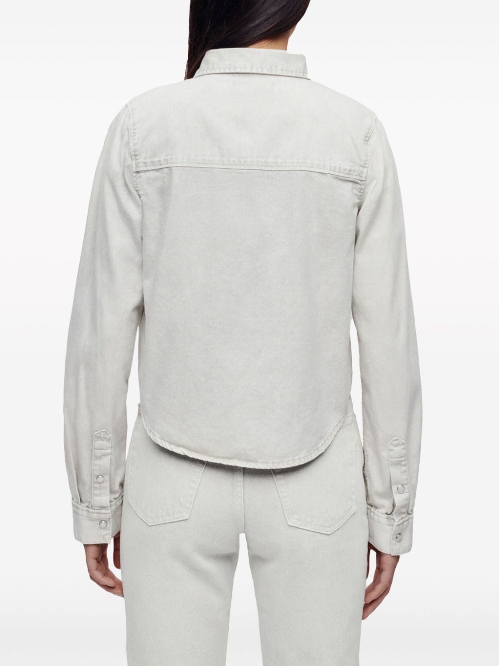 press-fastening denim shirt - 4